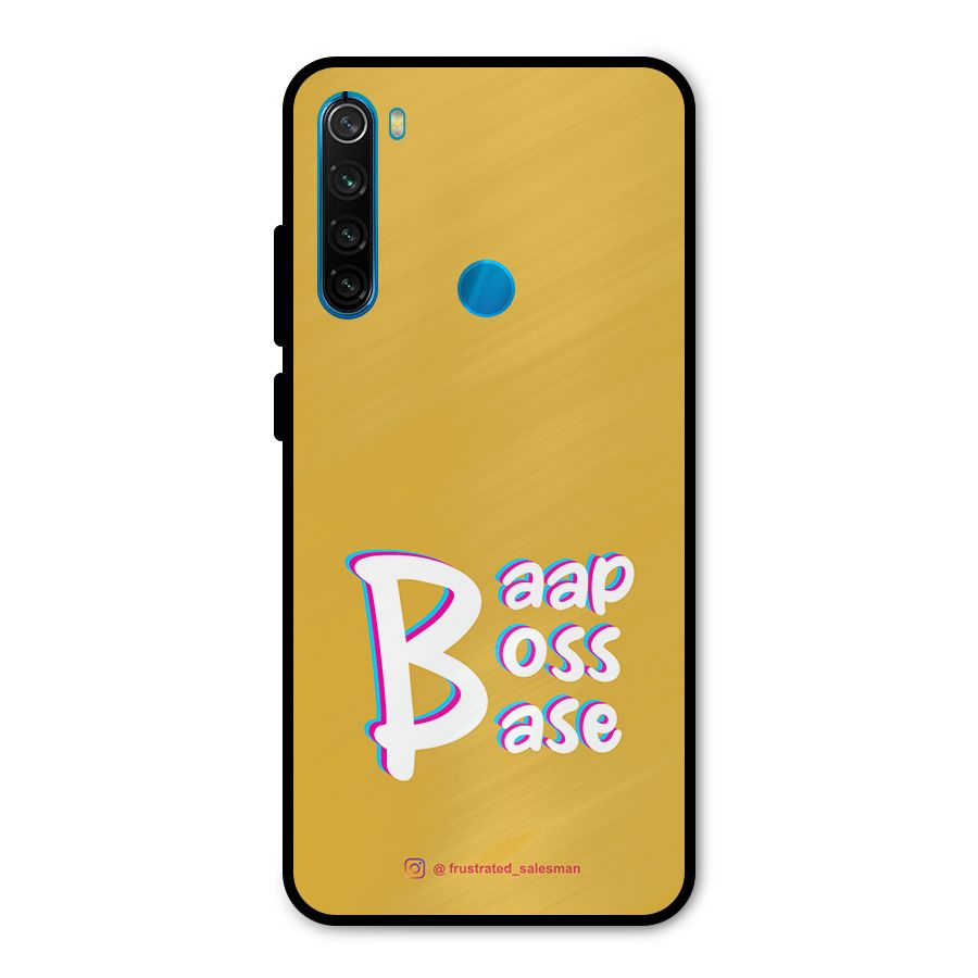 Baap Boss Base Mustard Yellow Metal Back Case for Redmi Note 8