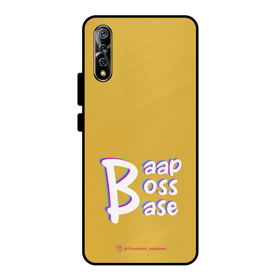 Baap Boss Base Mustard Yellow Metal Back Case for Vivo S1