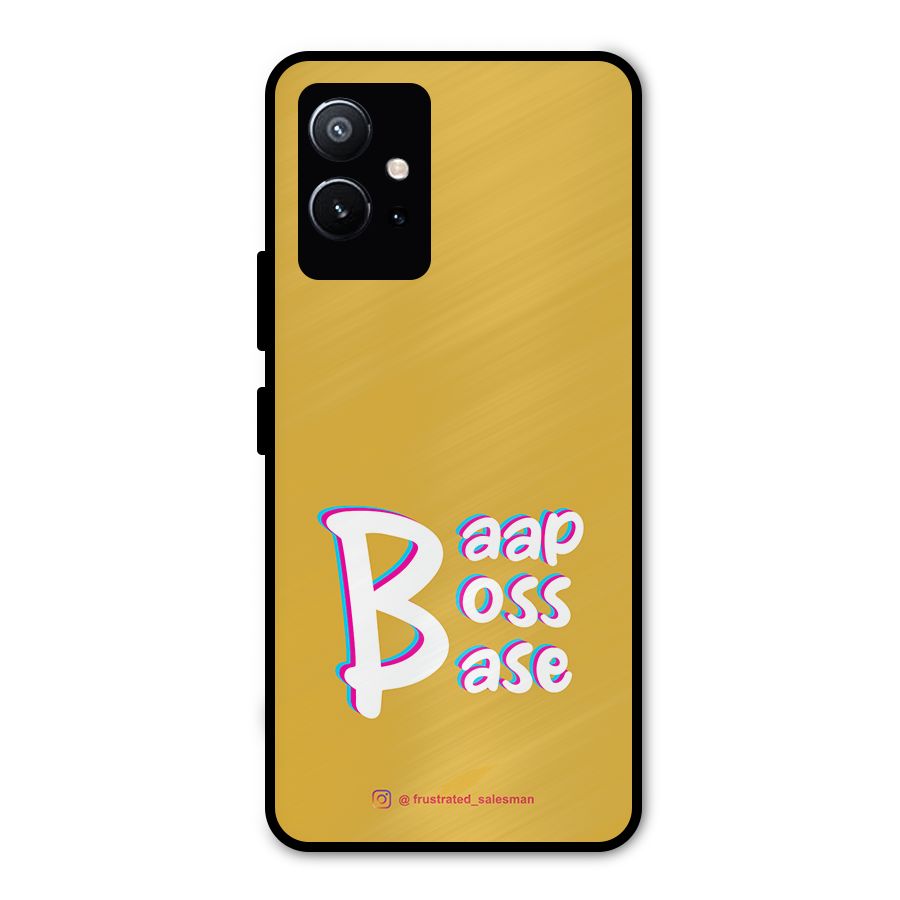 Baap Boss Base Mustard Yellow Metal Back Case for Vivo T1 5G
