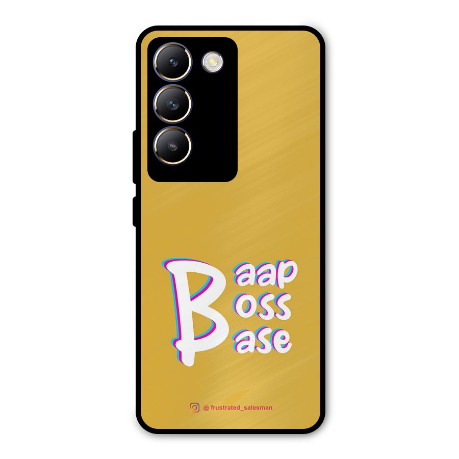 Baap Boss Base Mustard Yellow Metal Back Case for Vivo T3 5G