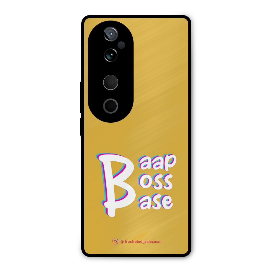 Baap Boss Base Mustard Yellow Metal Back Case for Vivo T3 Ultra