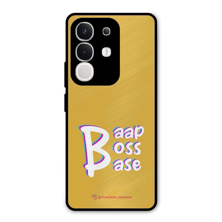 Baap Boss Base Mustard Yellow Metal Back Case for Vivo T4x