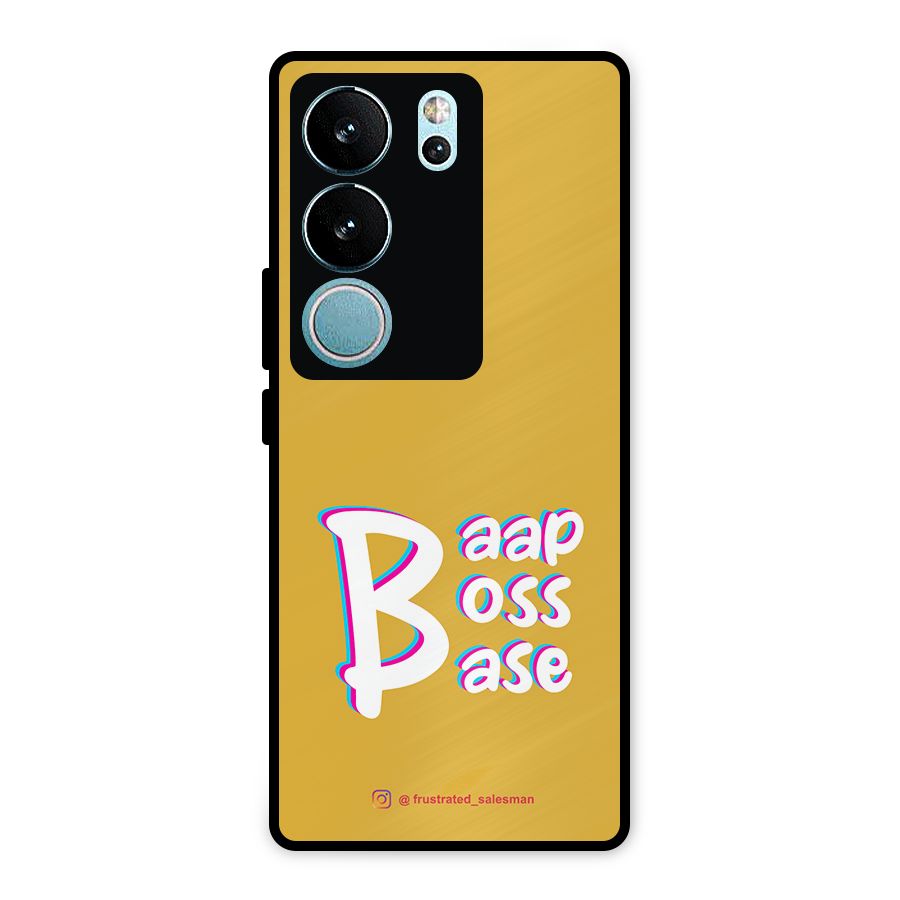 Baap Boss Base Mustard Yellow Metal Back Case for Vivo V29
