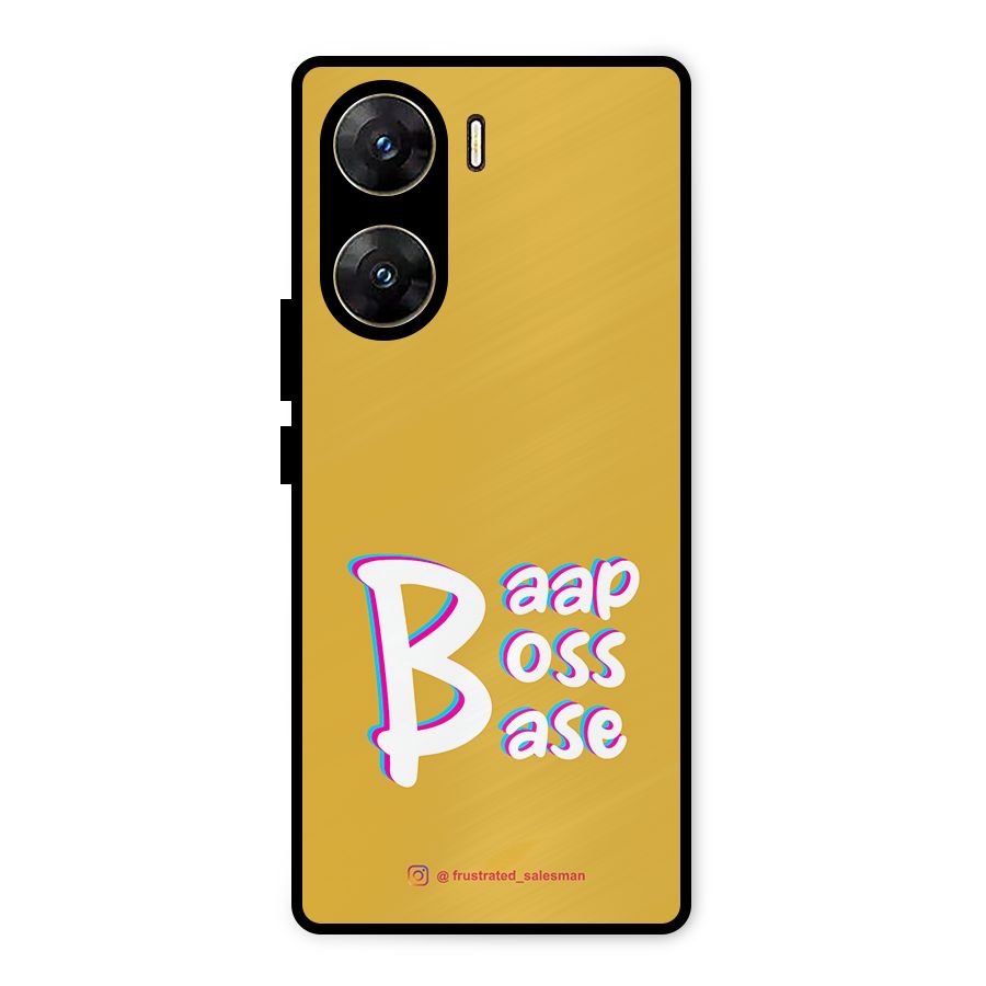 Baap Boss Base Mustard Yellow Metal Back Case for Vivo V29e