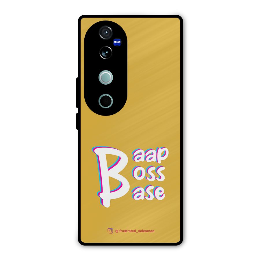 Baap Boss Base Mustard Yellow Metal Back Case for Vivo V40 Pro