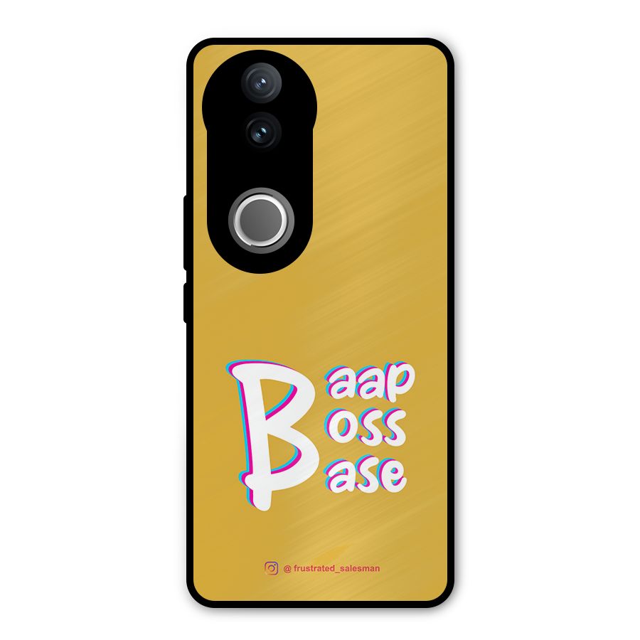 Baap Boss Base Mustard Yellow Metal Back Case for Vivo V50e