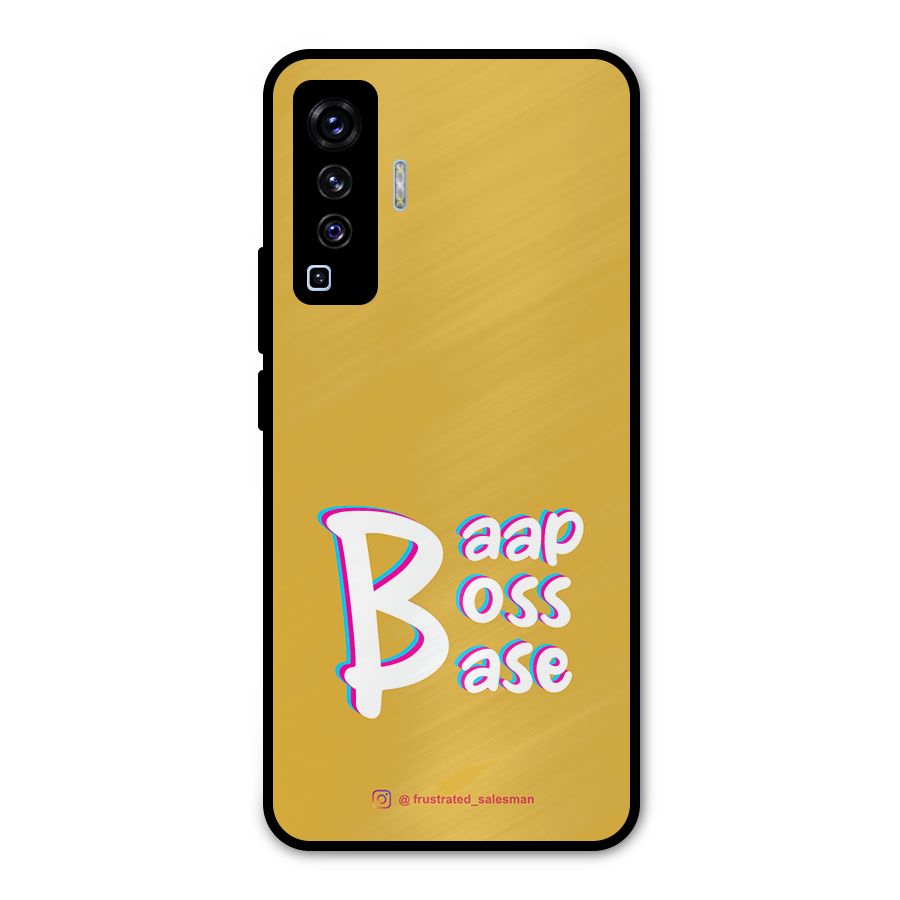 Baap Boss Base Mustard Yellow Metal Back Case for Vivo X50