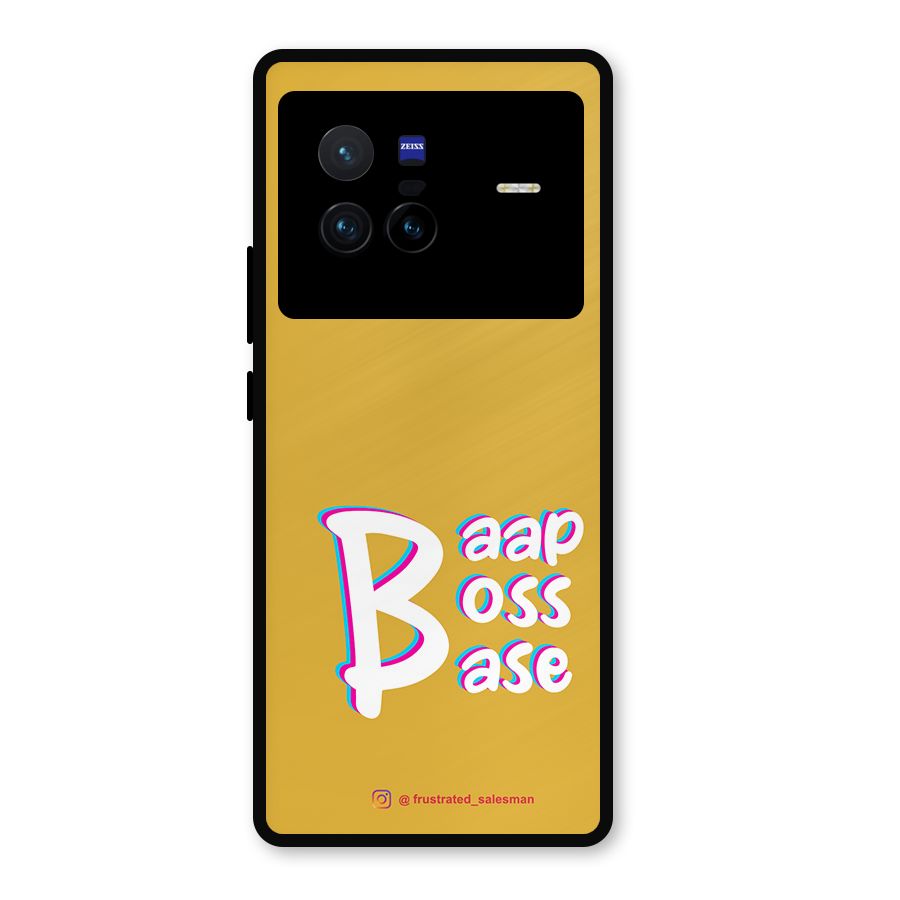 Baap Boss Base Mustard Yellow Metal Back Case for Vivo X80