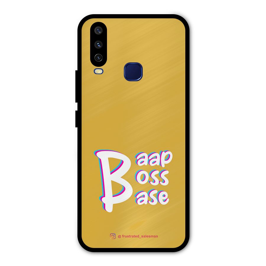 Baap Boss Base Mustard Yellow Metal Back Case for Vivo Y15