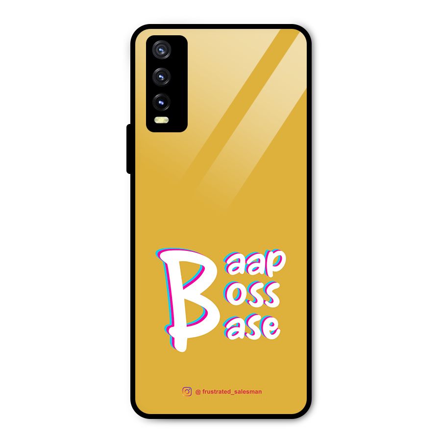Baap Boss Base Mustard Yellow Metal Back Case for Vivo Y20g
