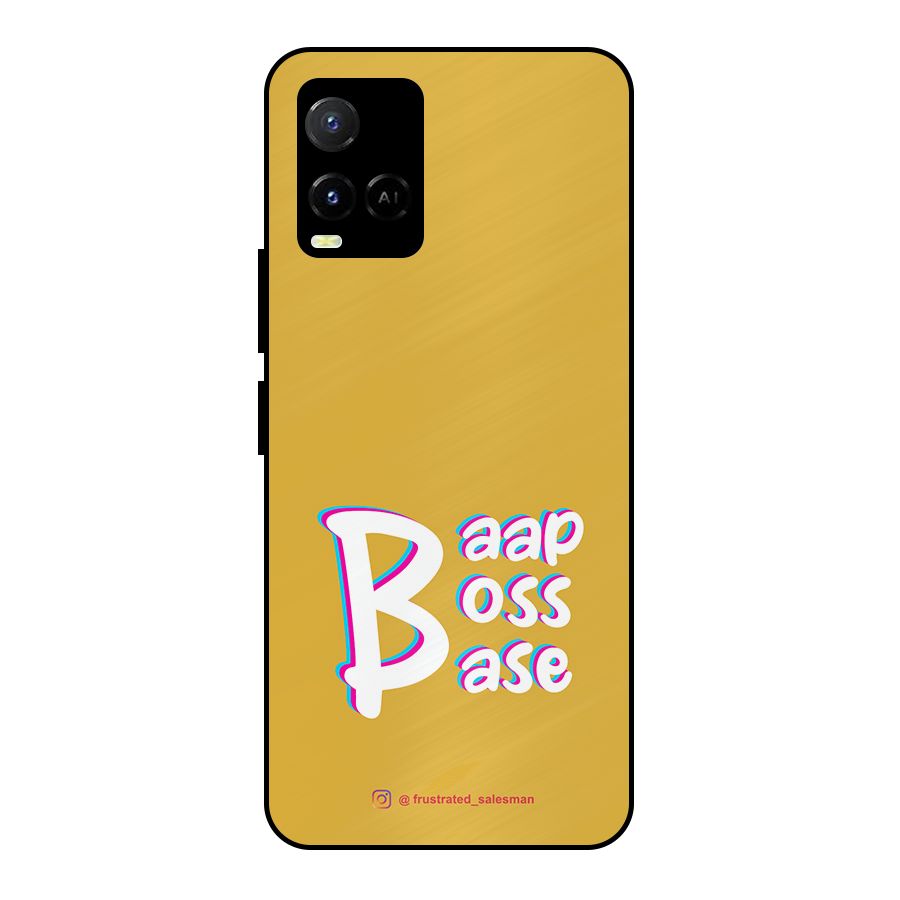 Baap Boss Base Mustard Yellow Metal Back Case for Vivo Y21T