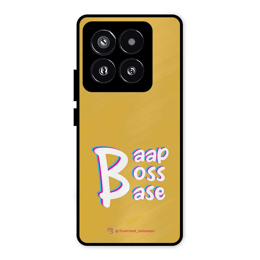 Baap Boss Base Mustard Yellow Metal Back Case for Xiaomi 14 Pro