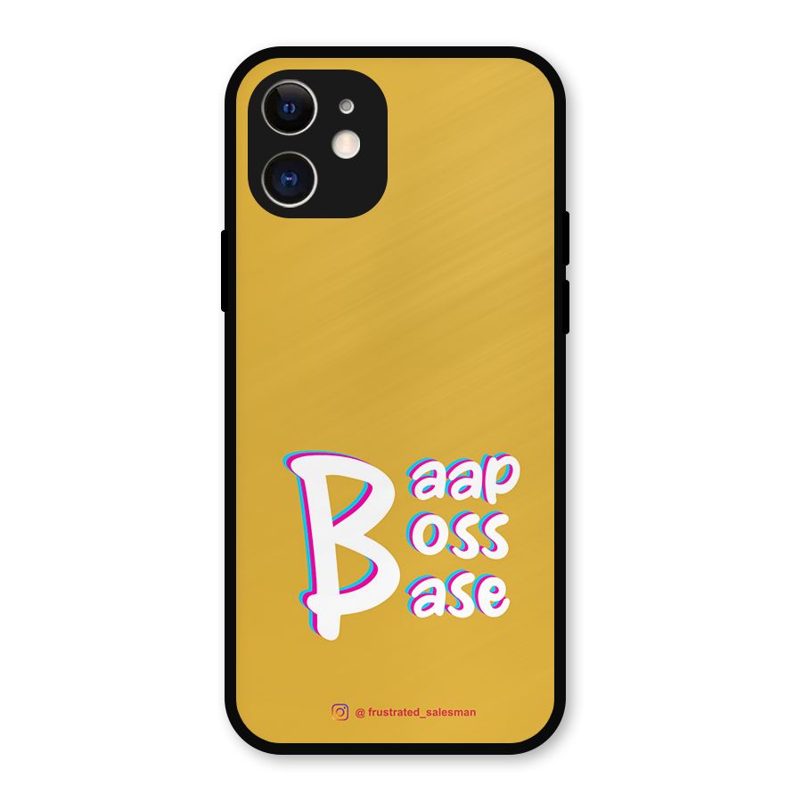 Baap Boss Base Mustard Yellow Metal Back Case for iPhone 12