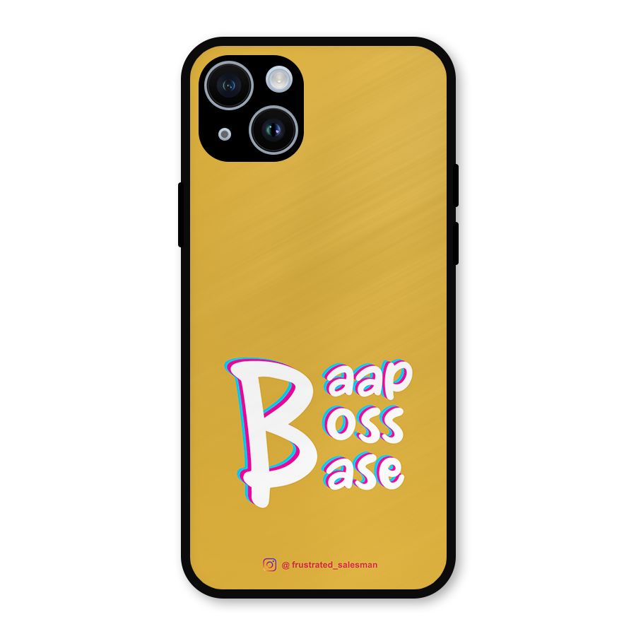 Baap Boss Base Mustard Yellow Metal Back Case for iPhone 14