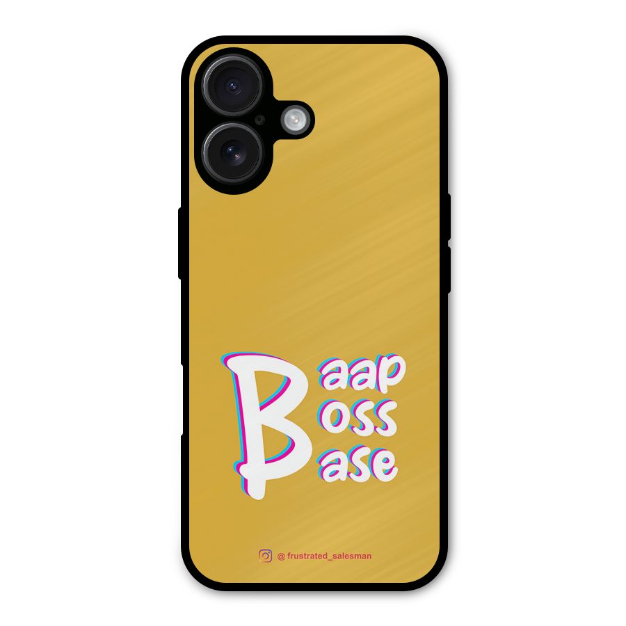 Baap Boss Base Mustard Yellow Metal Back Case for iPhone 16