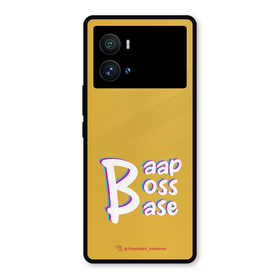 Baap Boss Base Mustard Yellow Metal Back Case for iQOO 9 Pro