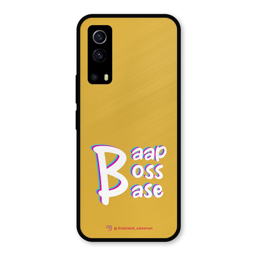 Baap Boss Base Mustard Yellow Metal Back Case for iQOO Z3