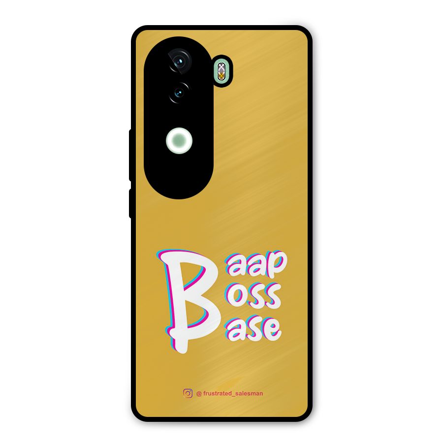 Baap Boss Base Mustard Yellow Metal Back Case for iQOO Z9s