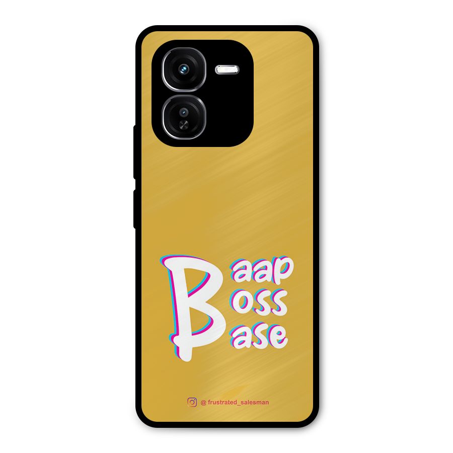 Baap Boss Base Mustard Yellow Metal Back Case for iQOO Z9x