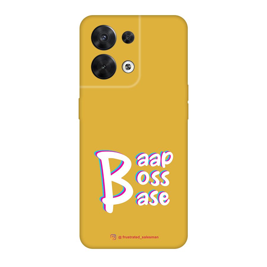 Baap Boss Base Mustard Yellow Original Polycarbonate Back Case for Oppo Reno8 5G