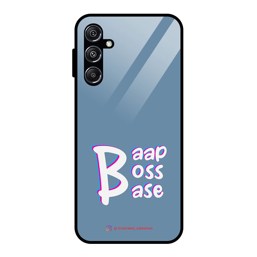 Baap Boss Base SteelBlue Glass Back Case for Galaxy M34 5G