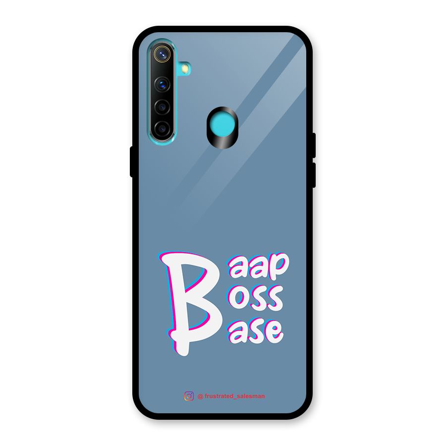 Baap Boss Base SteelBlue Glass Back Case for Realme 5