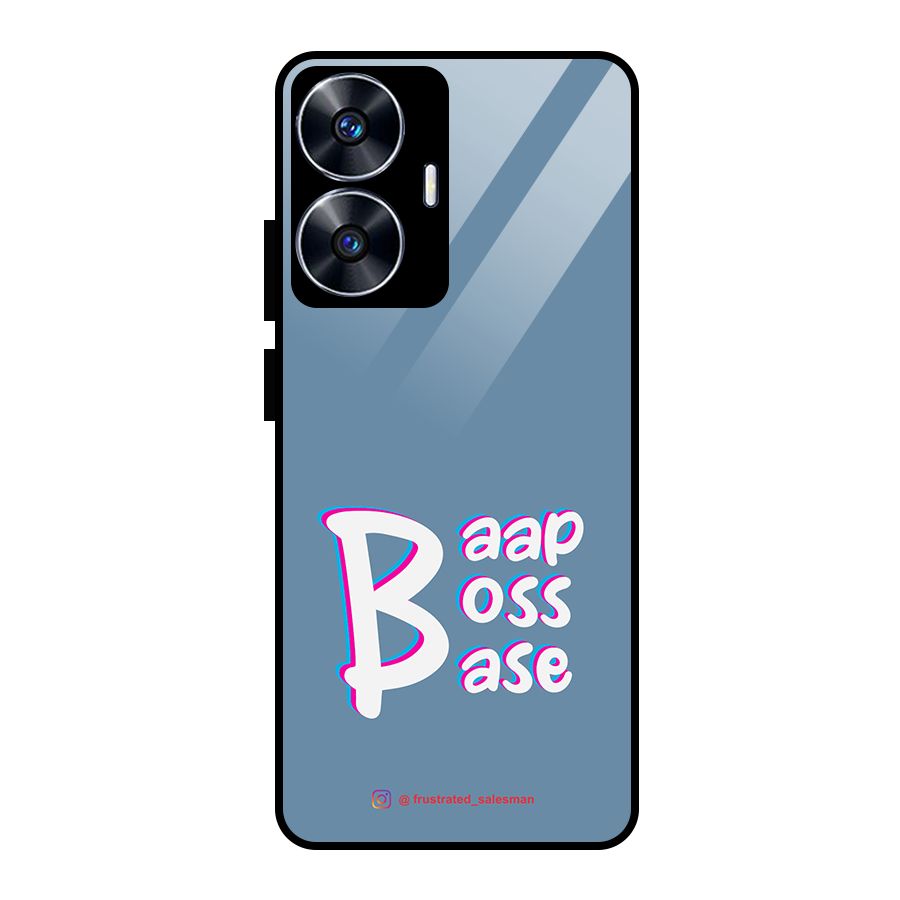 Baap Boss Base SteelBlue Glass Back Case for Realme Narzo N55