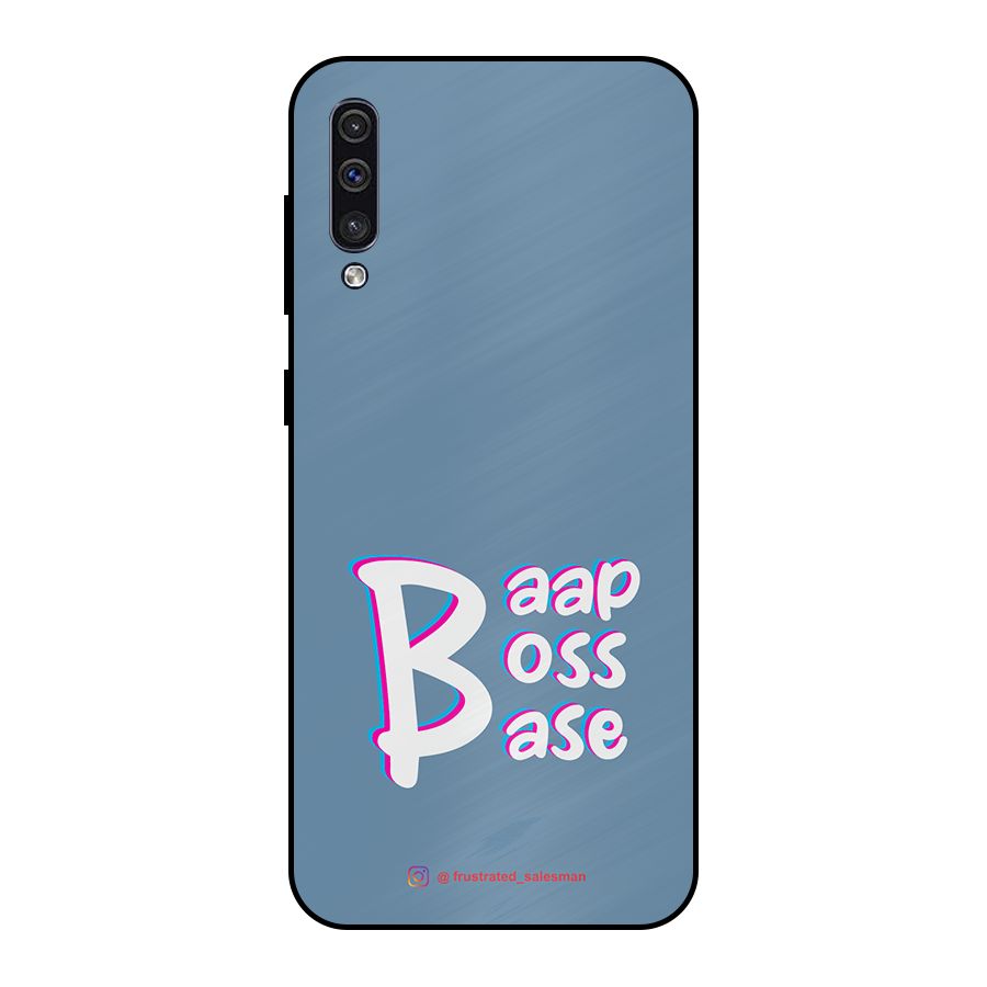 Baap Boss Base SteelBlue Metal Back Case for Galaxy A30s