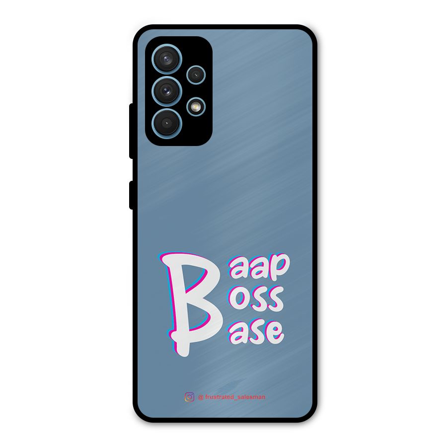 Baap Boss Base SteelBlue Metal Back Case for Galaxy A32