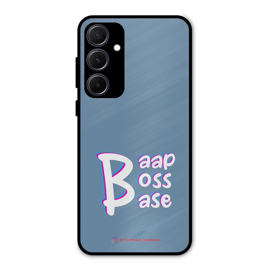 Baap Boss Base SteelBlue Metal Back Case for Galaxy A35