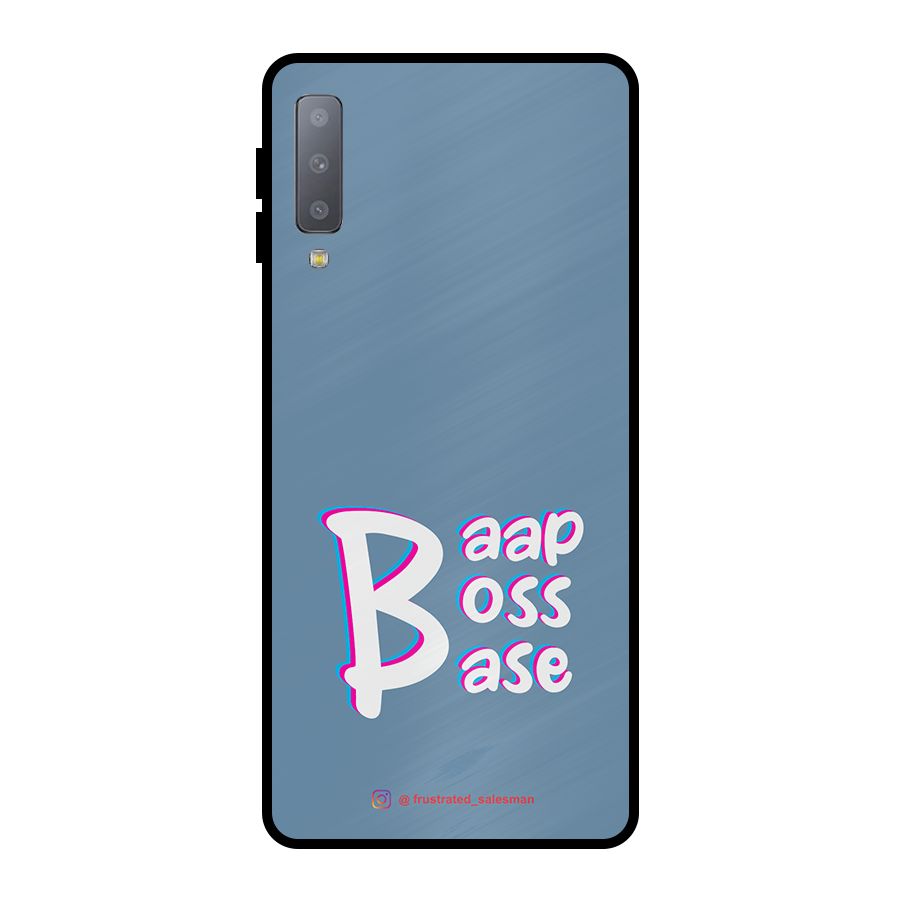 Baap Boss Base SteelBlue Metal Back Case for Galaxy A7 (2018)