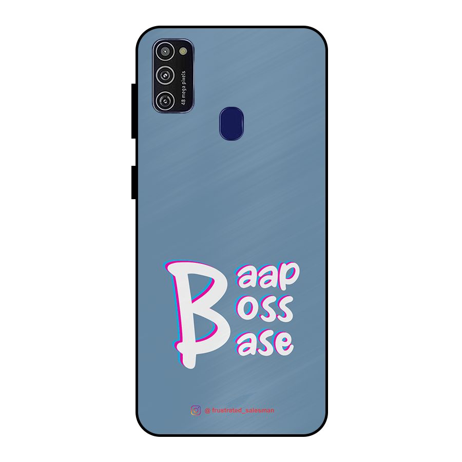 Baap Boss Base SteelBlue Metal Back Case for Galaxy M30s