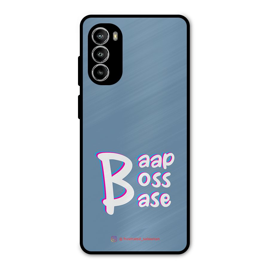 Baap Boss Base SteelBlue Metal Back Case for Moto G52