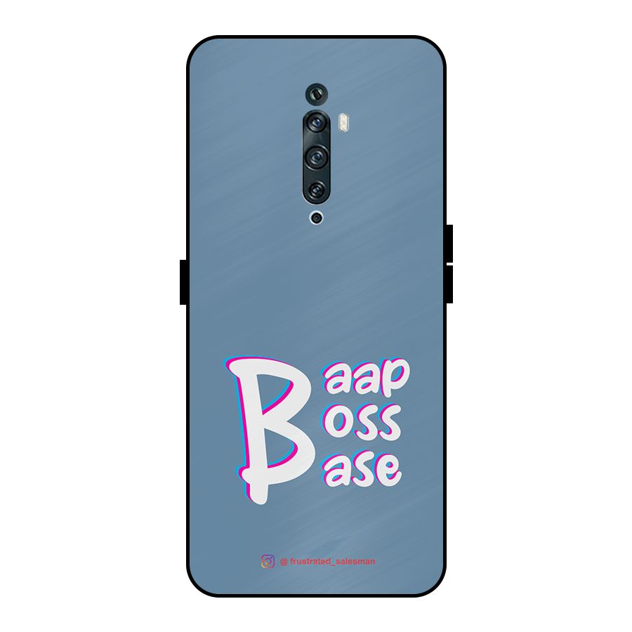 Baap Boss Base SteelBlue Metal Back Case for Oppo Reno2 Z