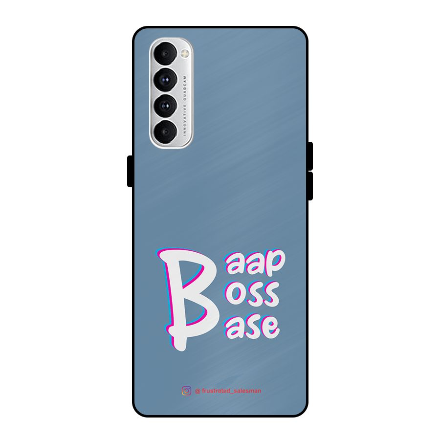 Baap Boss Base SteelBlue Metal Back Case for Oppo Reno4 Pro