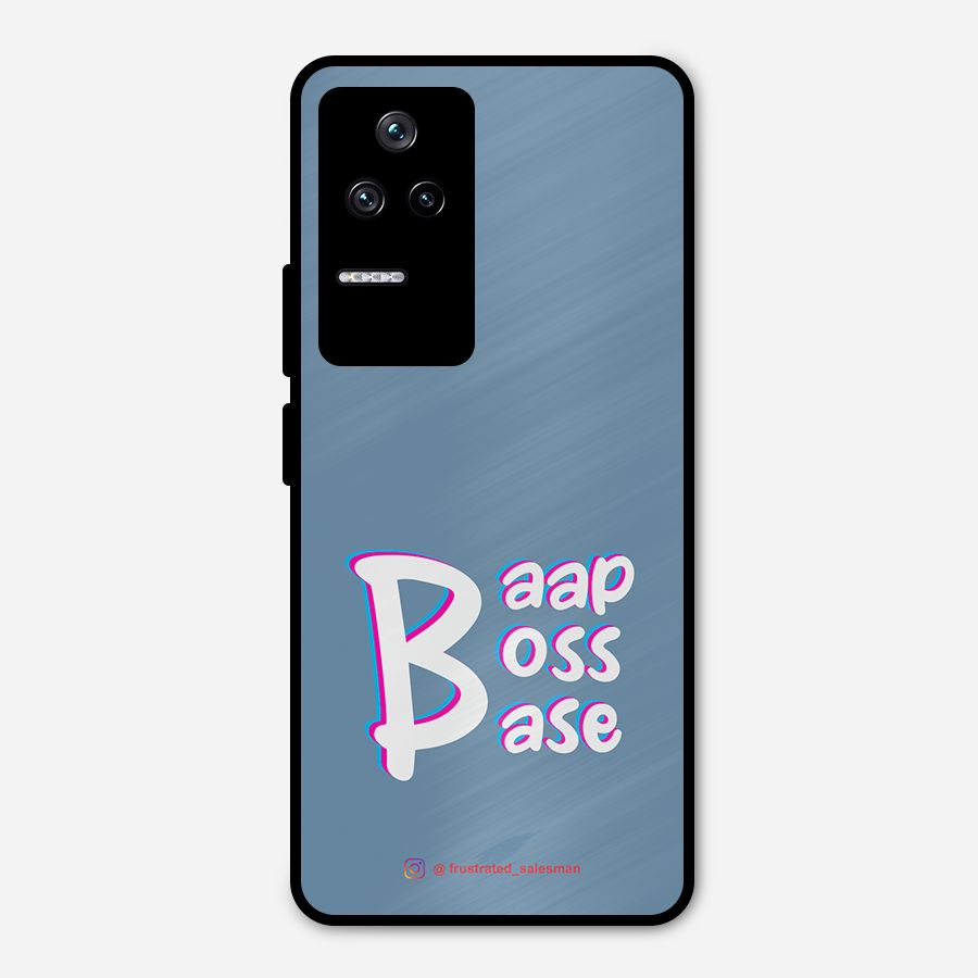Baap Boss Base SteelBlue Metal Back Case for Poco F4 5G