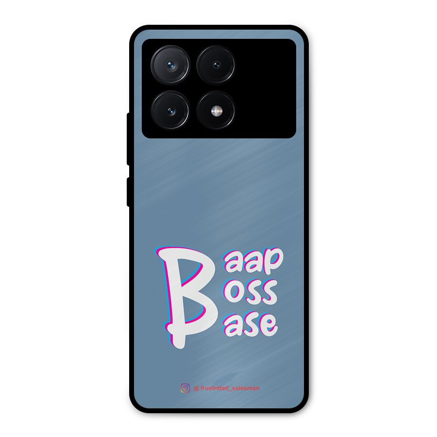 Baap Boss Base SteelBlue Metal Back Case for Poco X6 Pro