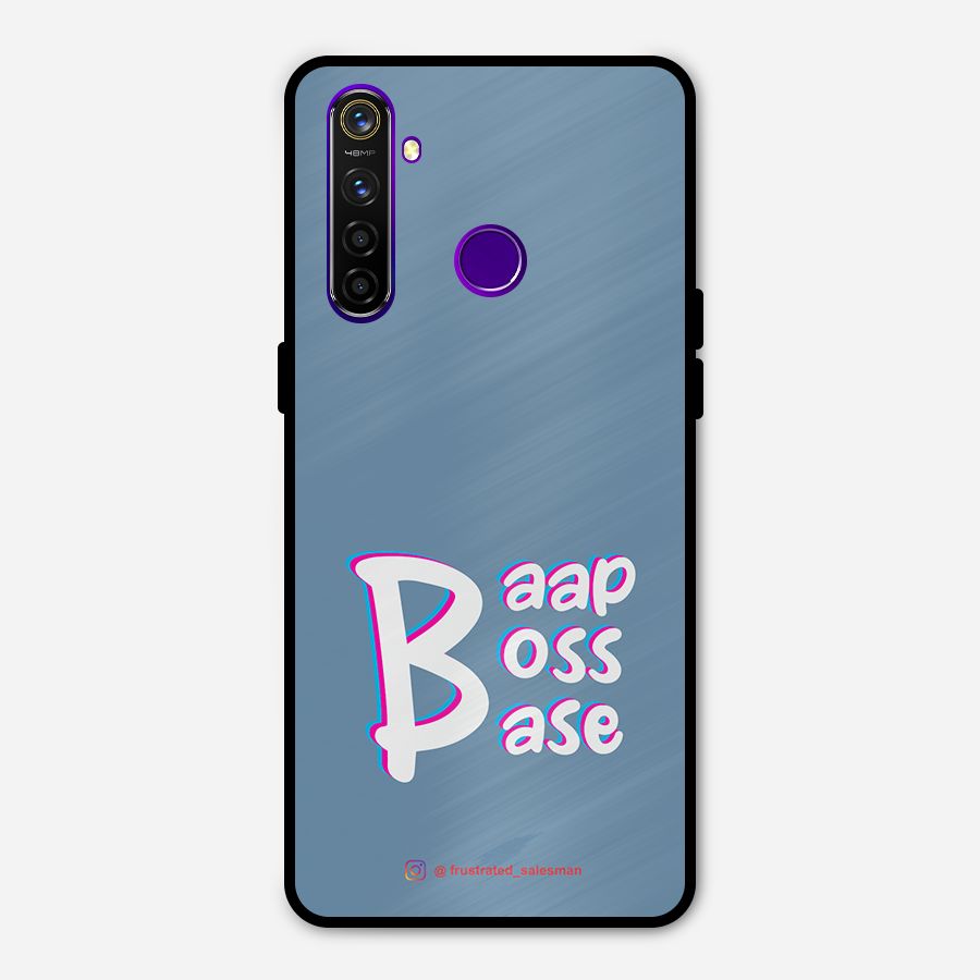 Baap Boss Base SteelBlue Metal Back Case for Realme 5 Pro