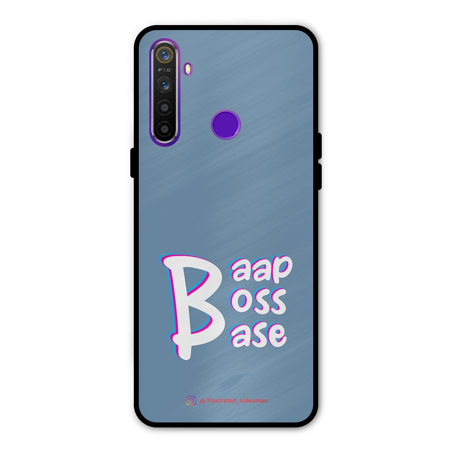 Baap Boss Base SteelBlue Metal Back Case for Realme Narzo 10