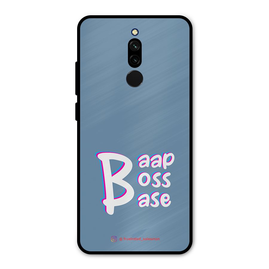 Baap Boss Base SteelBlue Metal Back Case for Redmi 8