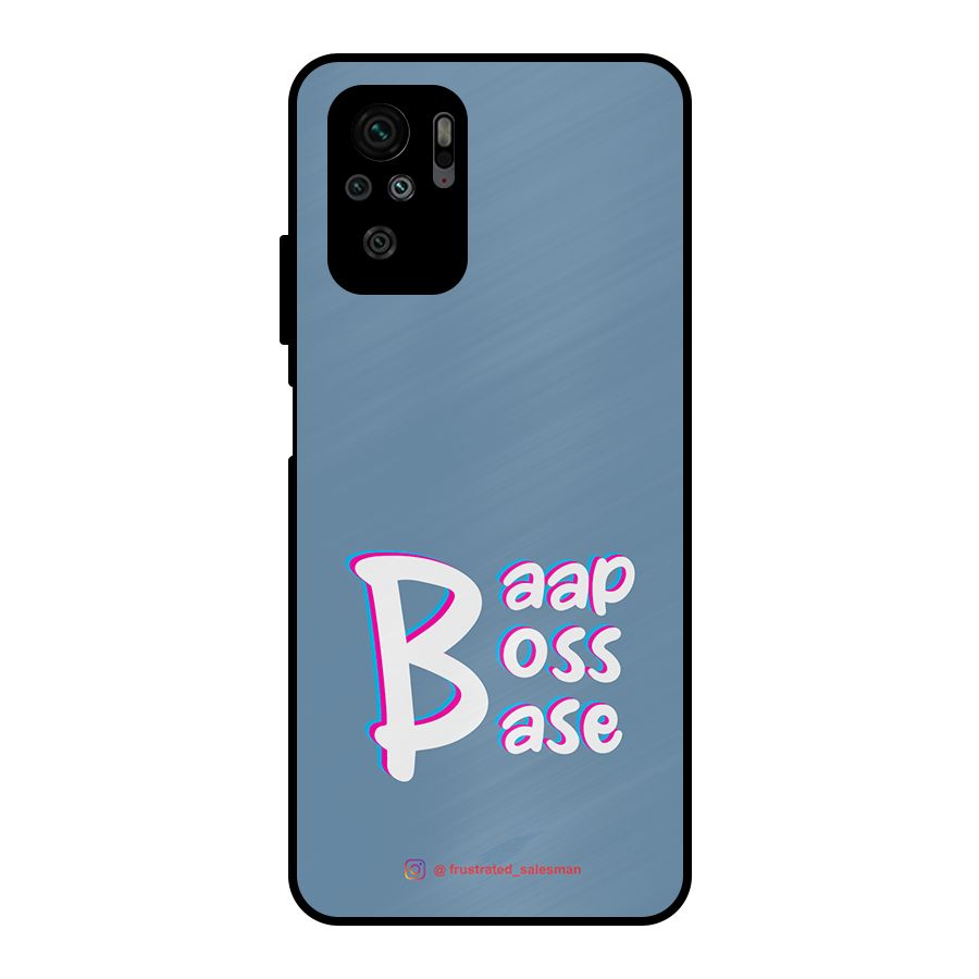 Baap Boss Base SteelBlue Metal Back Case for Redmi Note 10S