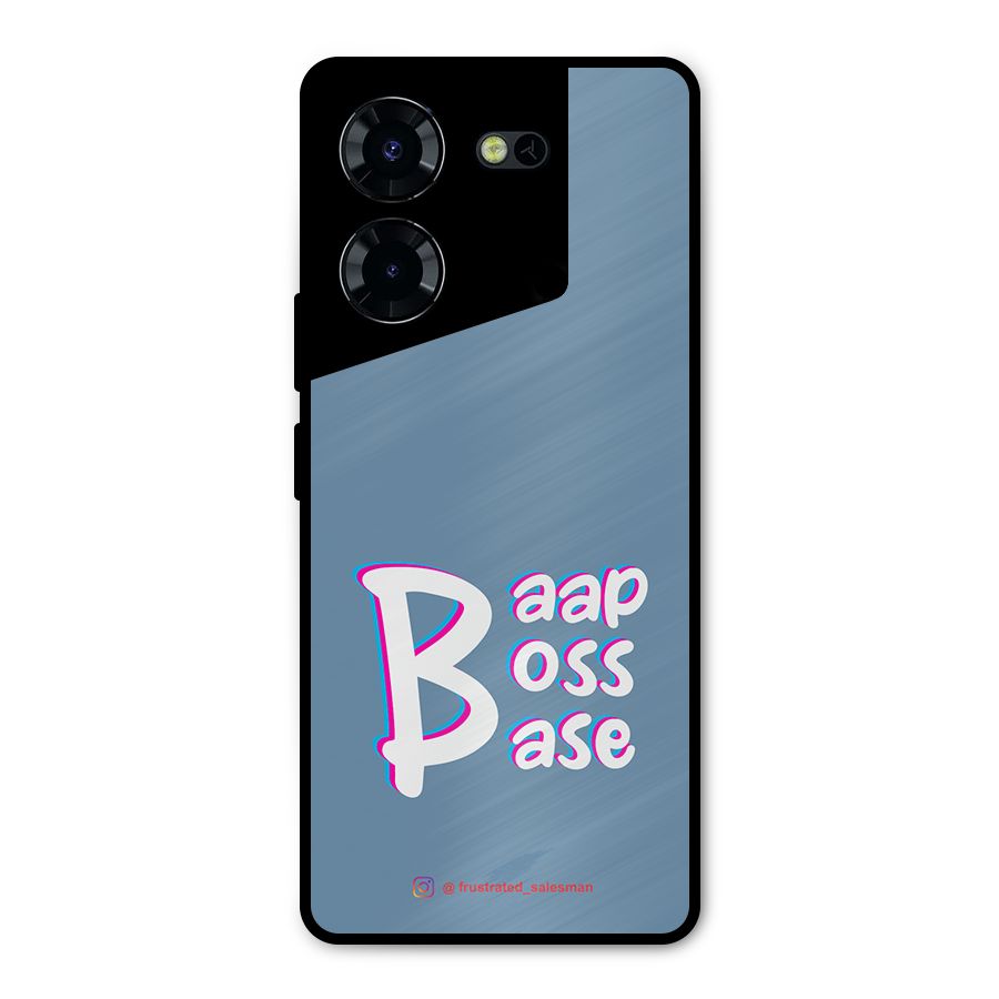 Baap Boss Base SteelBlue Metal Back Case for Tecno Pova 5 Pro 5G