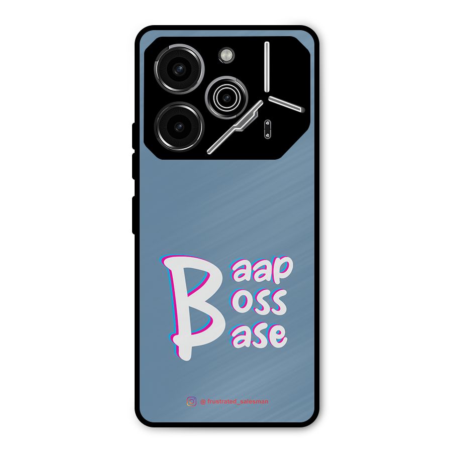 Baap Boss Base SteelBlue Metal Back Case for Tecno Pova 6 Pro