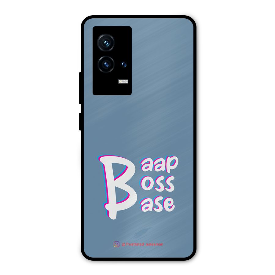Baap Boss Base SteelBlue Metal Back Case for iQOO 9 5G