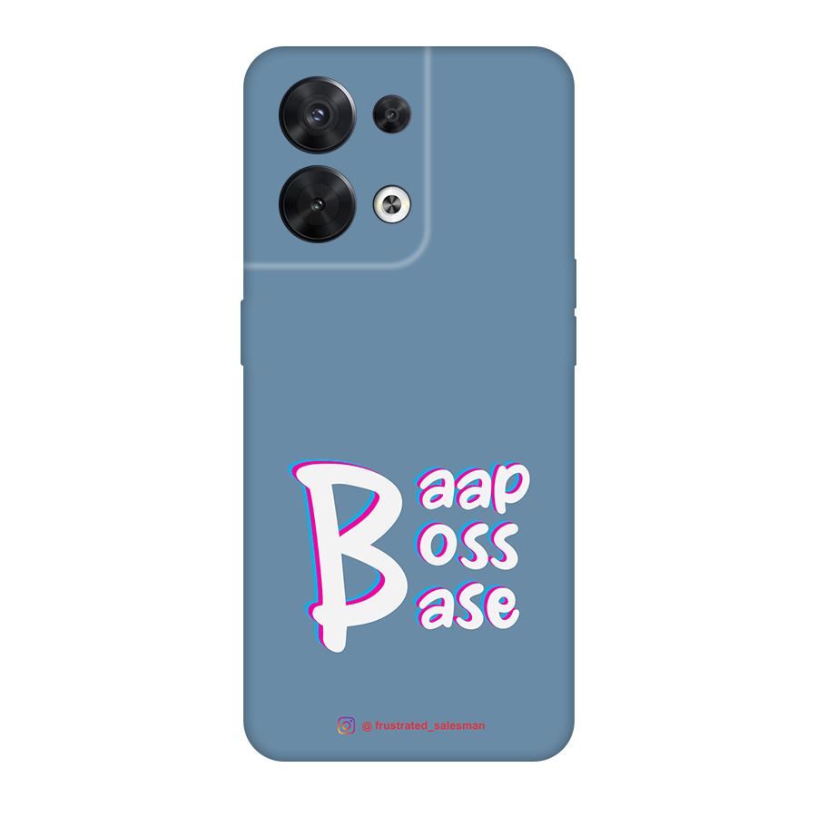 Baap Boss Base SteelBlue Original Polycarbonate Back Case for Oppo Reno8 5G