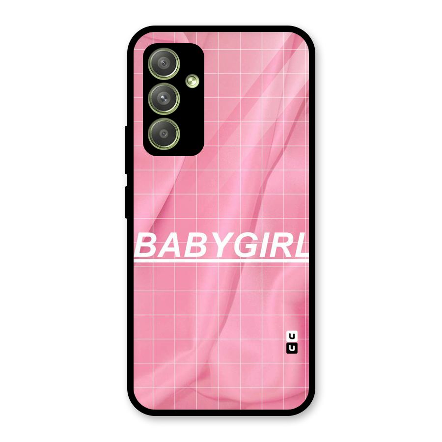 Baby Girl Check Glass Back Case for Galaxy A54