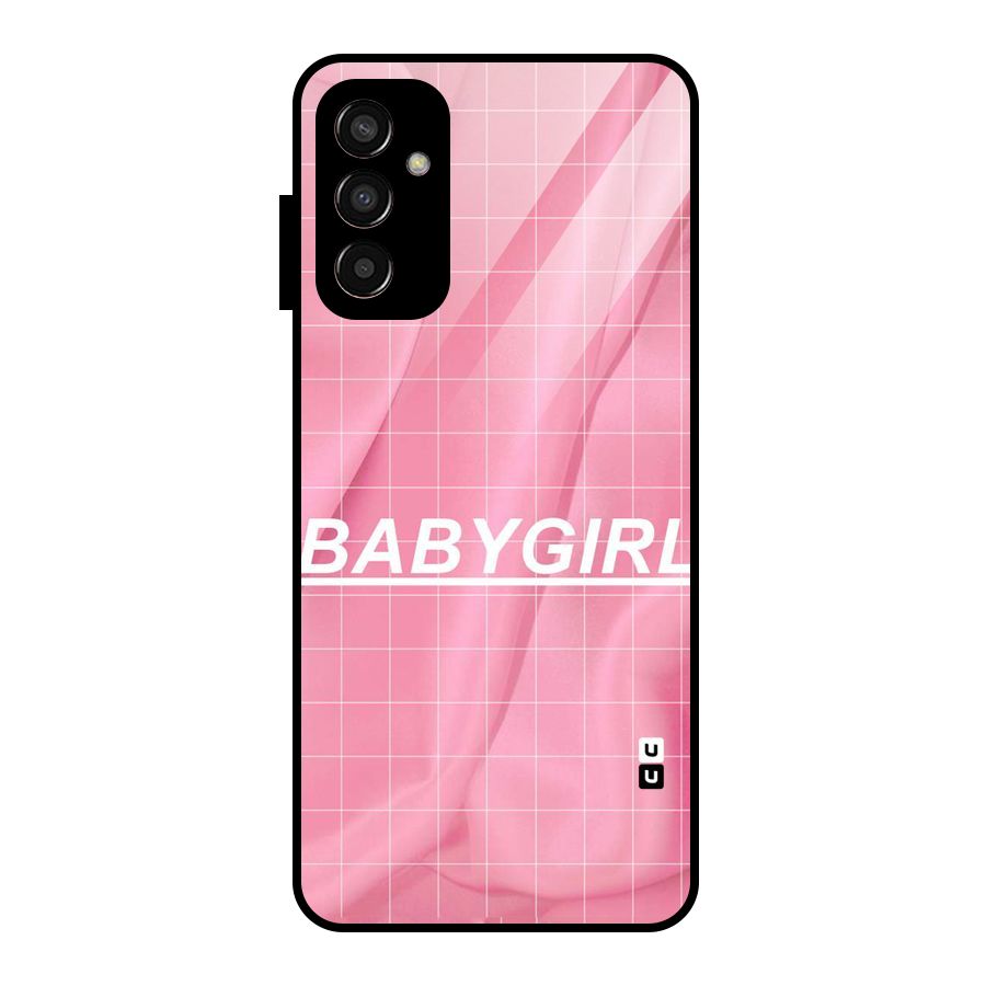 Baby Girl Check Glass Back Case for Galaxy F13