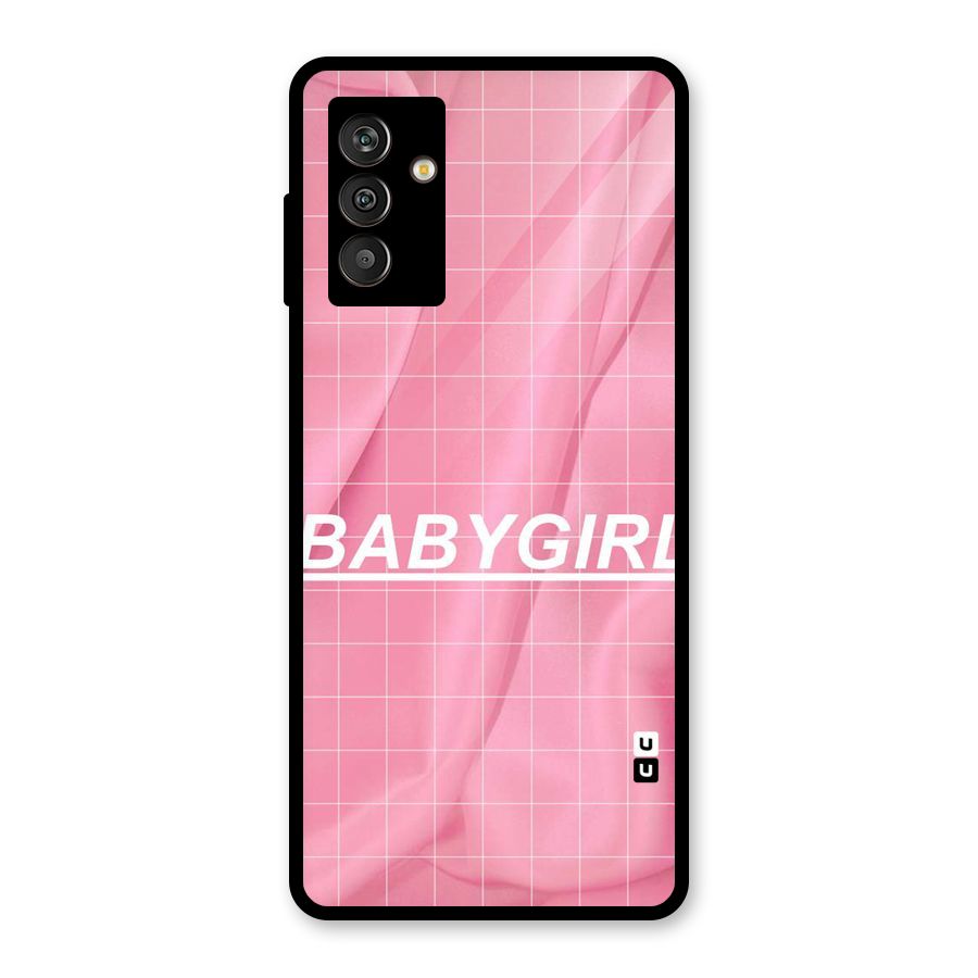 Baby Girl Check Glass Back Case for Galaxy M13