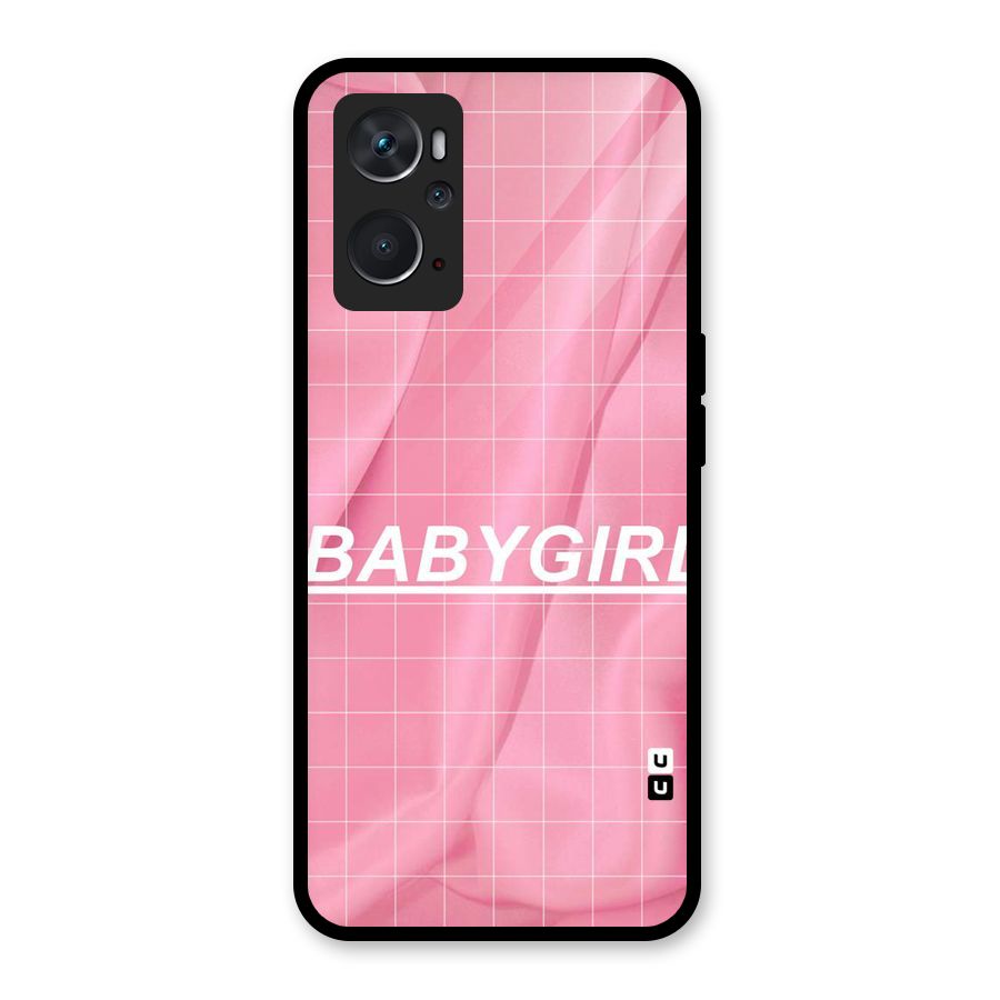 Baby Girl Check Glass Back Case for Oppo K10 4G