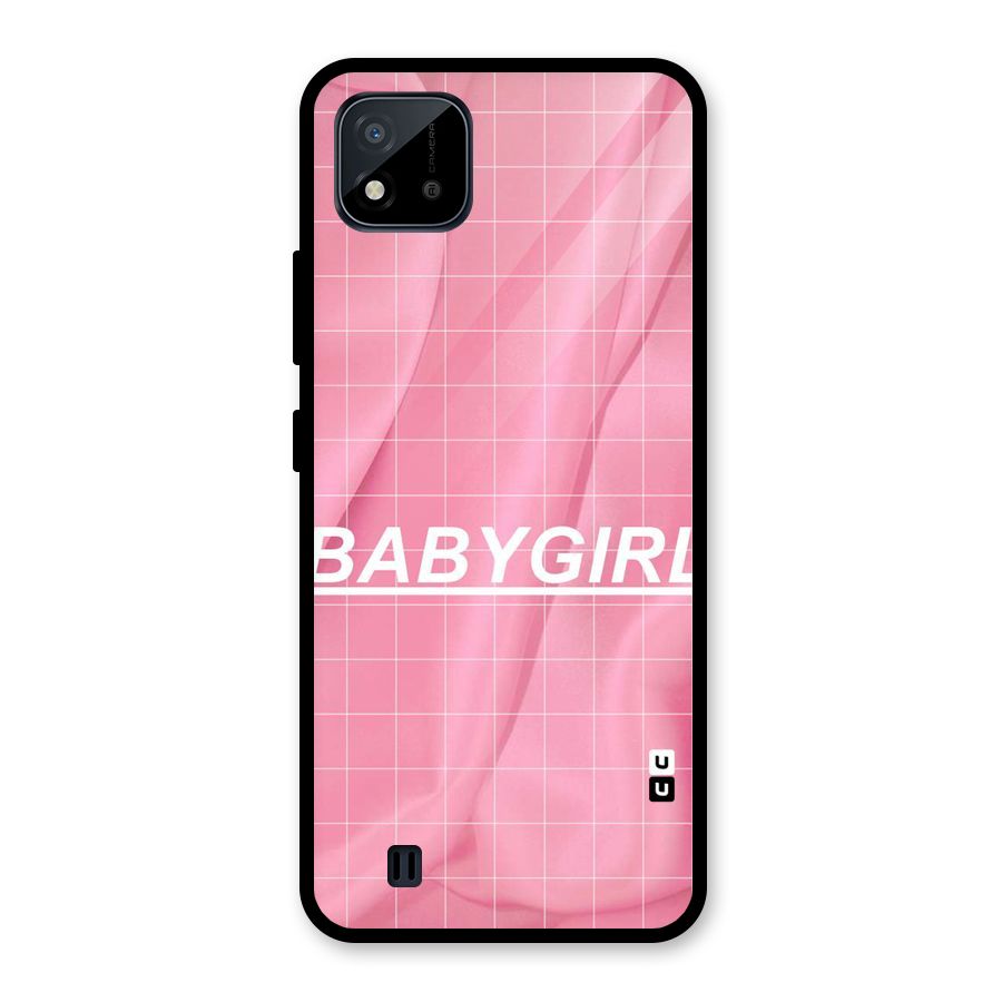 Baby Girl Check Glass Back Case for Realme C11 2021